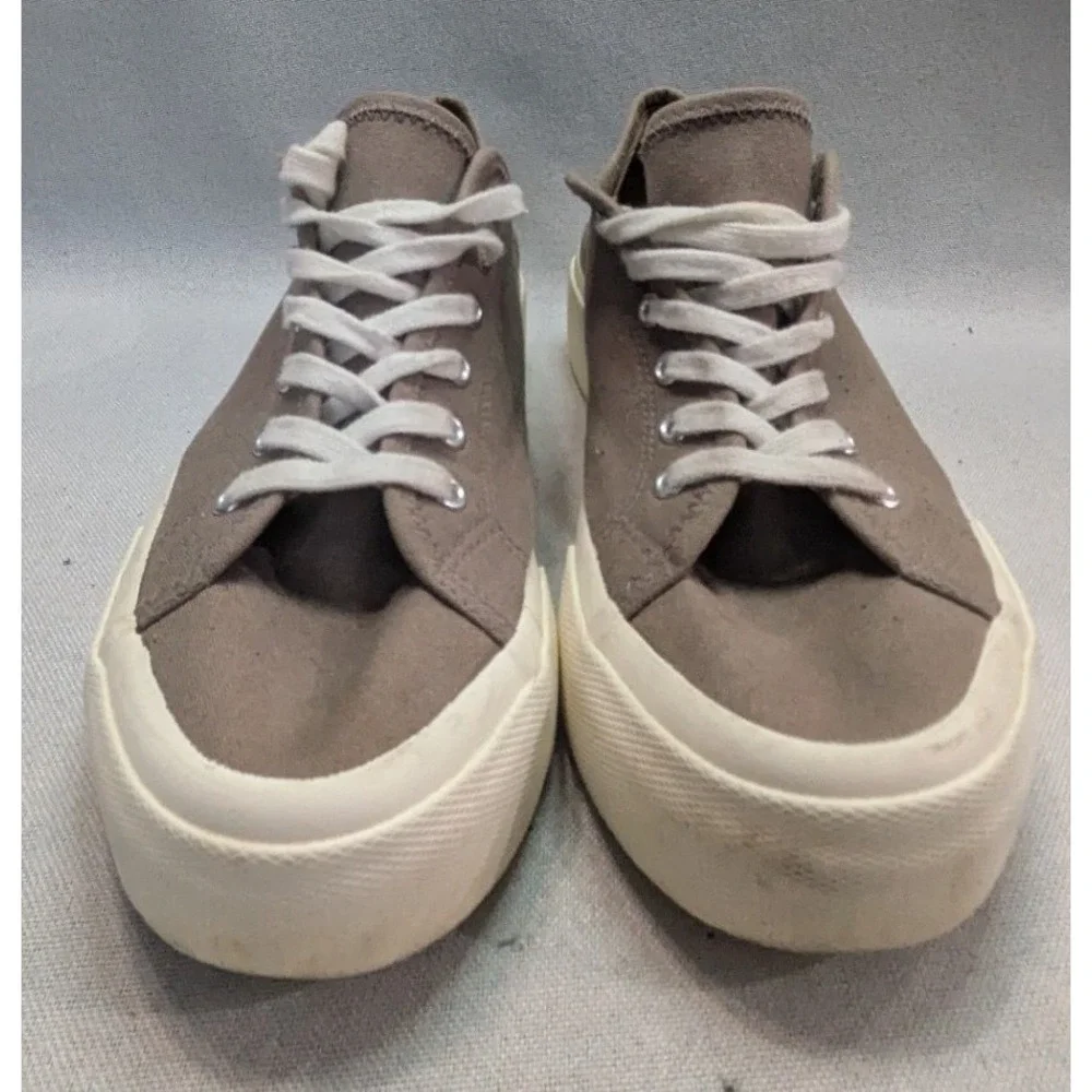 H&M Canvas Platform Sneakers Womens 9.5 Taupe Brown Good Low Top 0976816